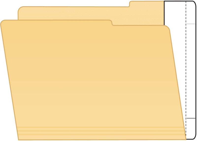 تابيز tabbies Extenda-Folder Strips، تحويل المجلدات العلوية المقطوعة إلى مجلدات ملفات علامة التبويب النهائية، أبيض، ملحق علامة تبويب 3/4 بوصة، علامة تبويب نهاية كاملة، 100/صندوق (55994)، 2 عرض × 9-1/2 ارتفاع - Image 1